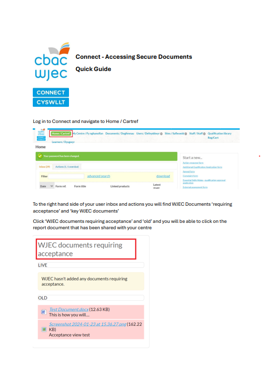 Connect Accessing Secure Documents Quick Guide