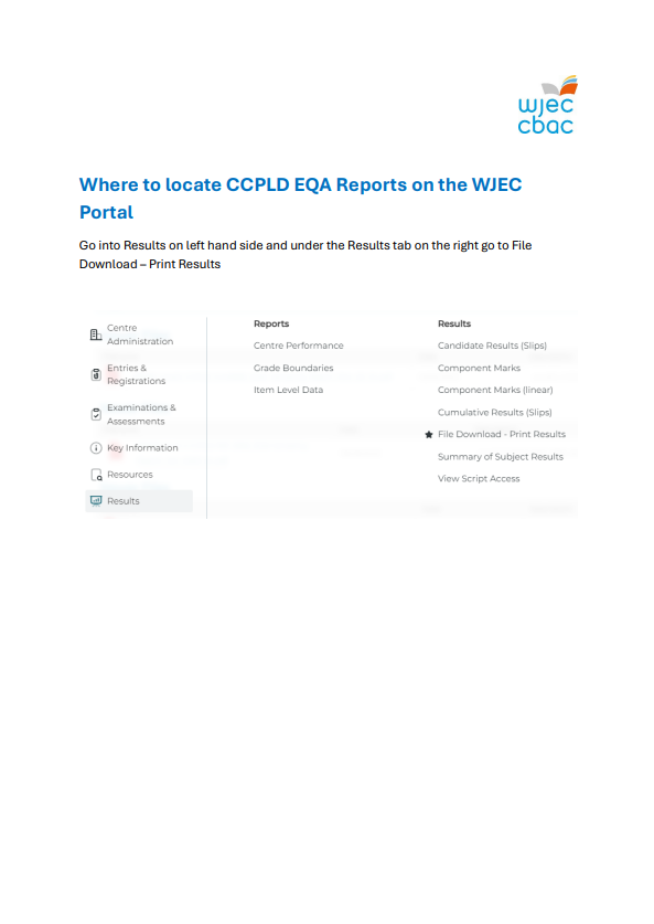 Where To Locate CCPLD EQA Reports On Portal